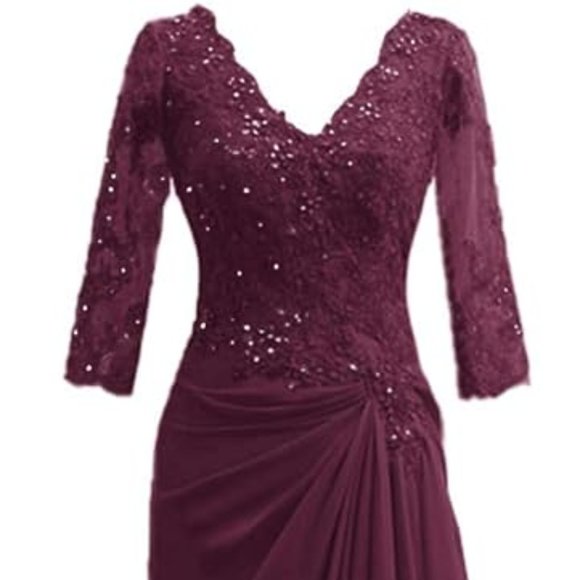 Formal Evening Mother of the Bride Mother of the Groom Dress Grape color - Picture 2 of 8